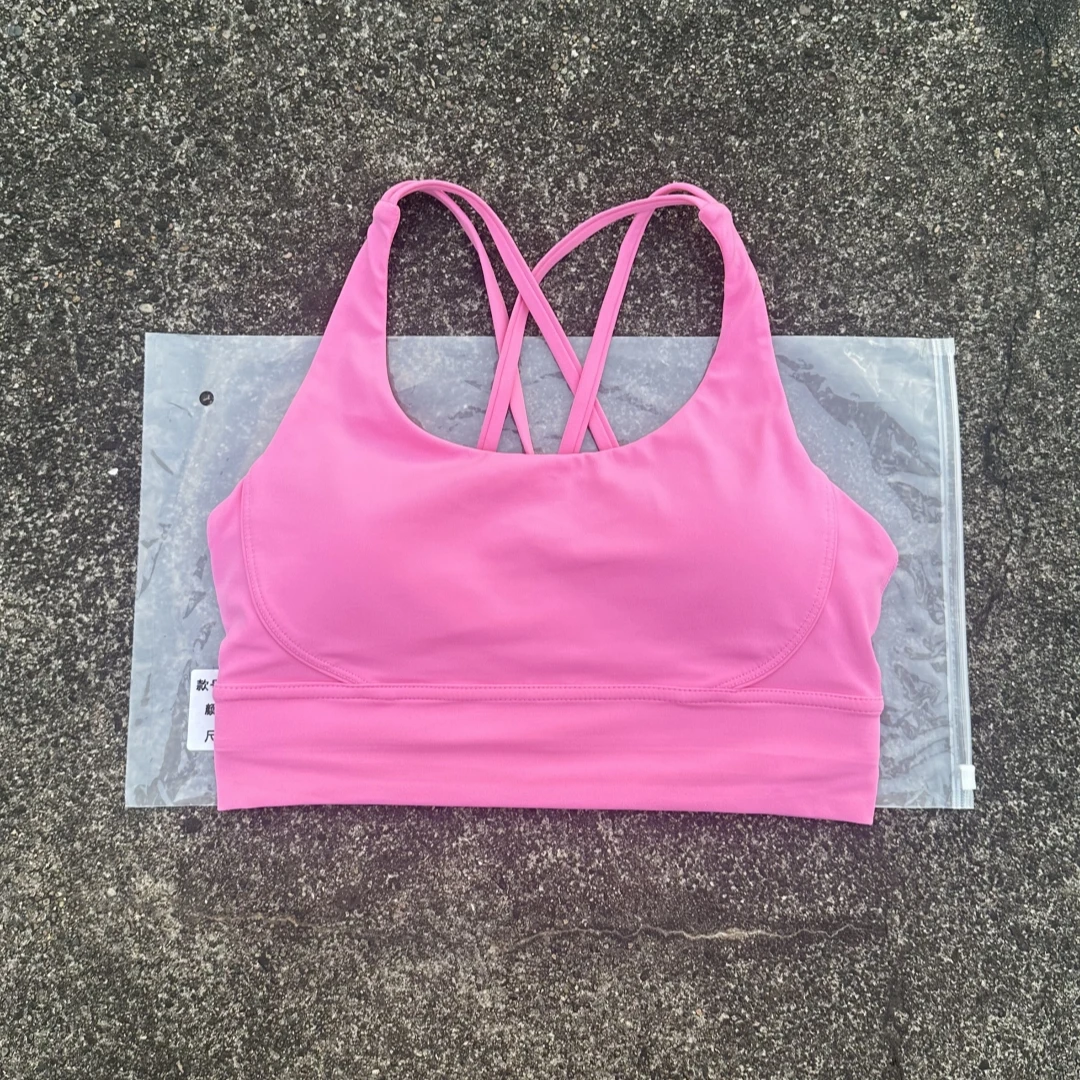 Women's Solid Cross-Back Sports Bra with Chest Pad - Soft, Comfortable, and Supportive for Gym, Yoga, and Workouts