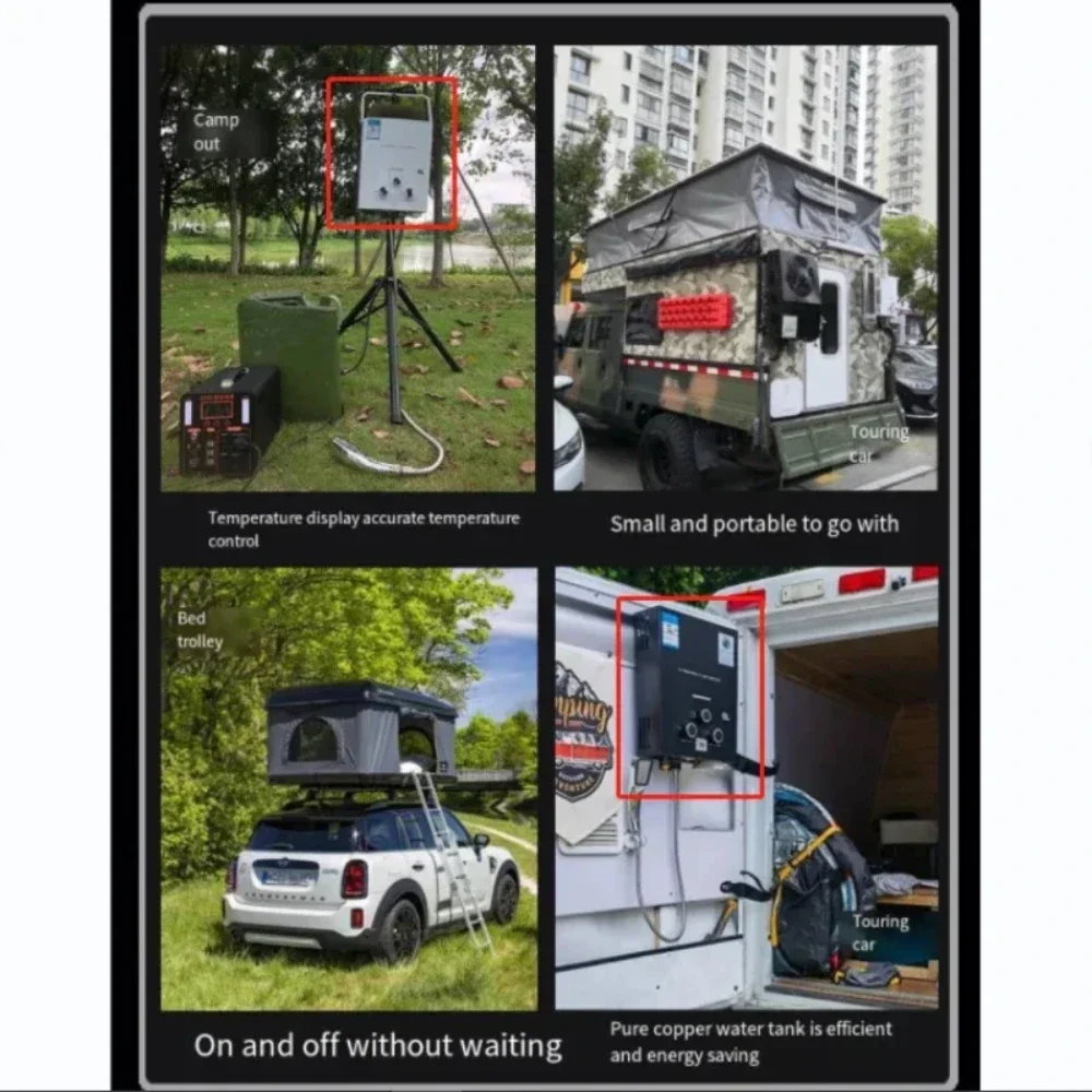 Lpg water heater 6L LPG Propane Gas Tankless Water Heater Propane Water Heater Outdoors Portable Boiler Car Truck Tent