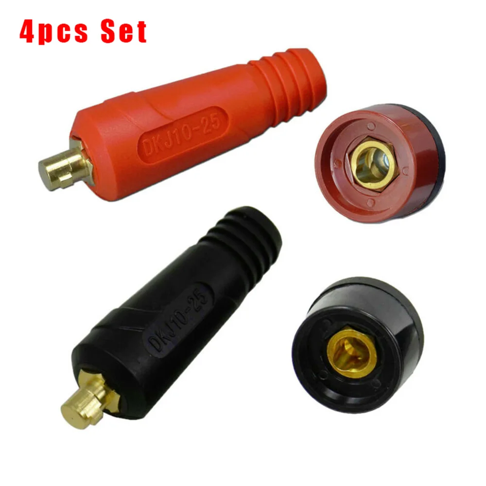 4Pcs Set Connector TIG Welding Accessories Cable Panel Connector Socket DKJ10-25 & DKZ10-25 Replacements Practical welding cable connector