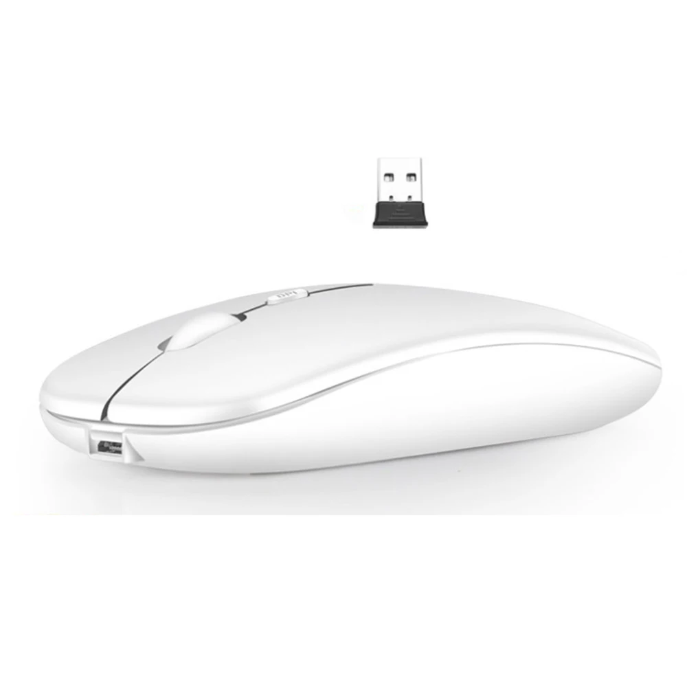 Silent Wireless Bluetooth Mouse+2.4GUSB/2.4G Rechargeable Mouse Ergonomic Mini Mouse USB Optical Mouse for PC Laptop white mouse pc Mice