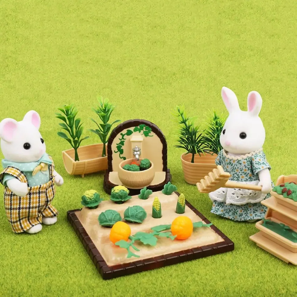 Miniature Dollhouse Furniture Forest Animal Family 1/12 Toys Girl Dolls Accessories Bedroom Bathroom Kit For Dolls