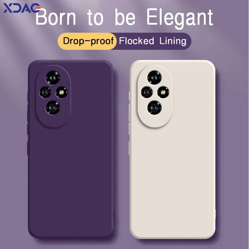 Для Honor200 Honor 200 Pro 5G квадратная Жидкая силиконовая телефонная искусственная линза Защитная Оригинальная мягкая двойная подкладка чехол футляры