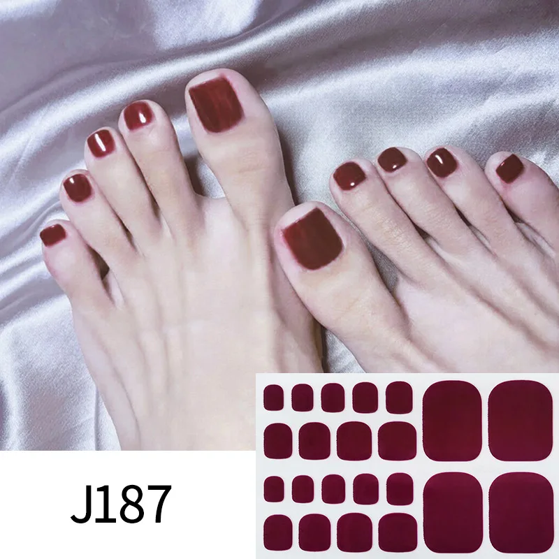 Nail Stickers Nail Decals Nail Art Decoration 22 Tips Colorful Toe Foot Full Cover Nail Stickers Adhesive DIY Nail Art Decals Pedicure Stickers for Foot