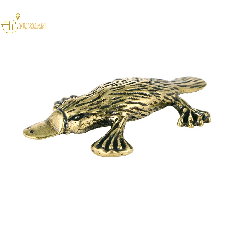 Solid Brass Animal Platypus Figurine Miniature Tea Pet Crafts Desktop Ornament