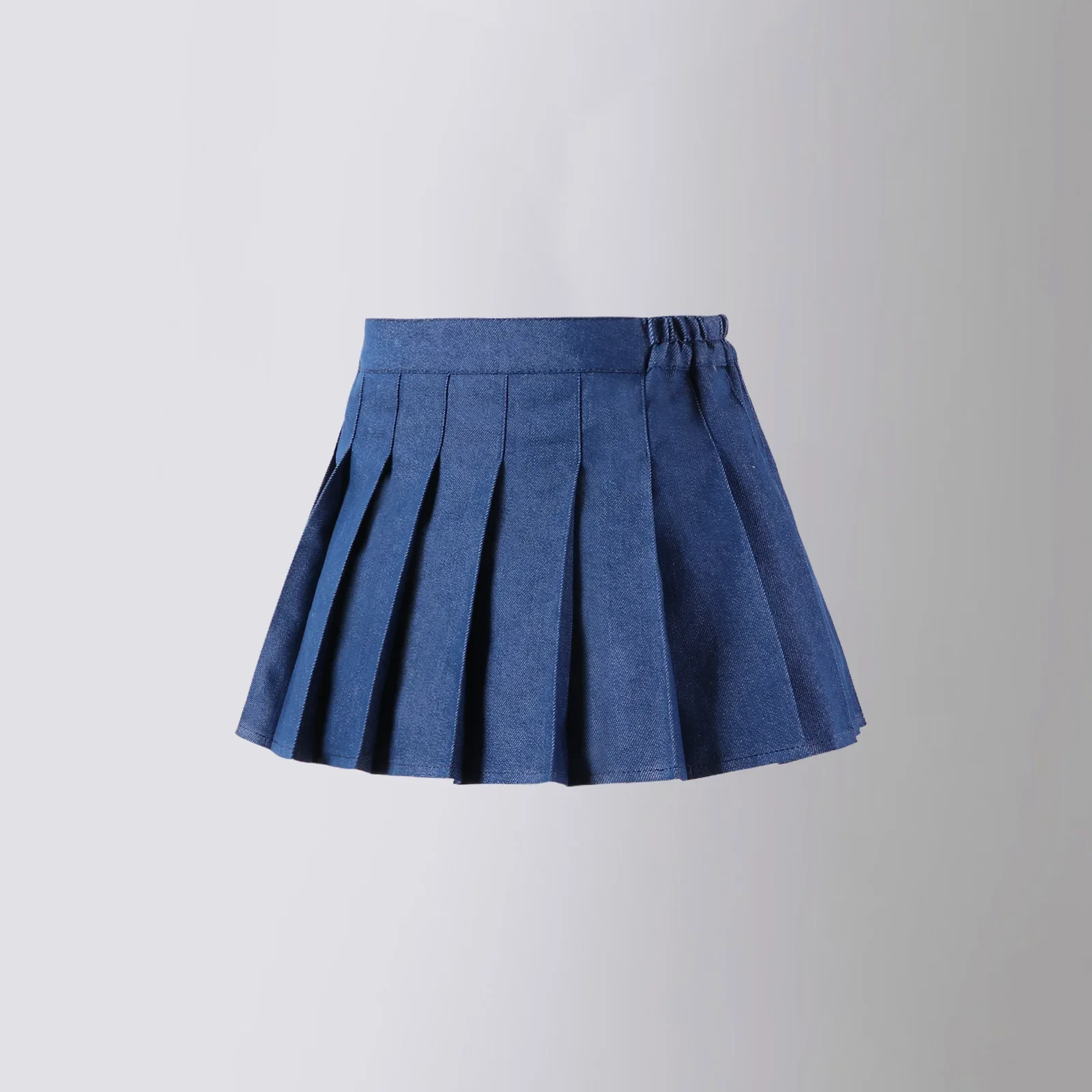 2025 New Girls Denim Pleated Skirt Blue Fashion All-match School Teen Children Short Skirt Casual Kids A-line SkirtS