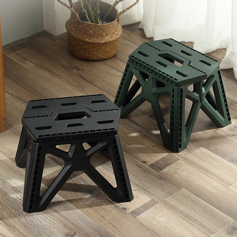 Strong Plastic Folding Stool Storage Foldable Step Stool Home Footstool