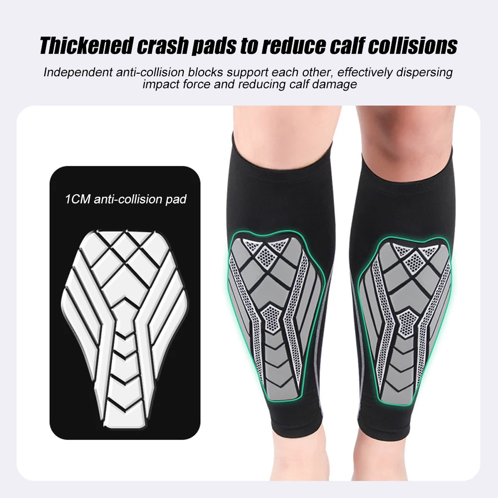 HOBRAVE 2-Pack Soccer Shin Guards | Padded Calf Compression Sleeves For Shin Splint Support - View #13