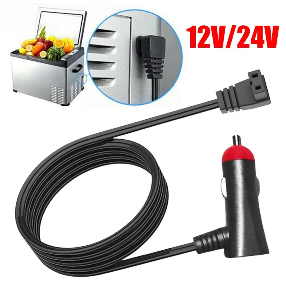 자동차 냉장고 케이블 12V 24V 냉장고 전원 코드 2/4m 2핀 시가 라이터 충전 라인 전자제품 자동차 액세서리