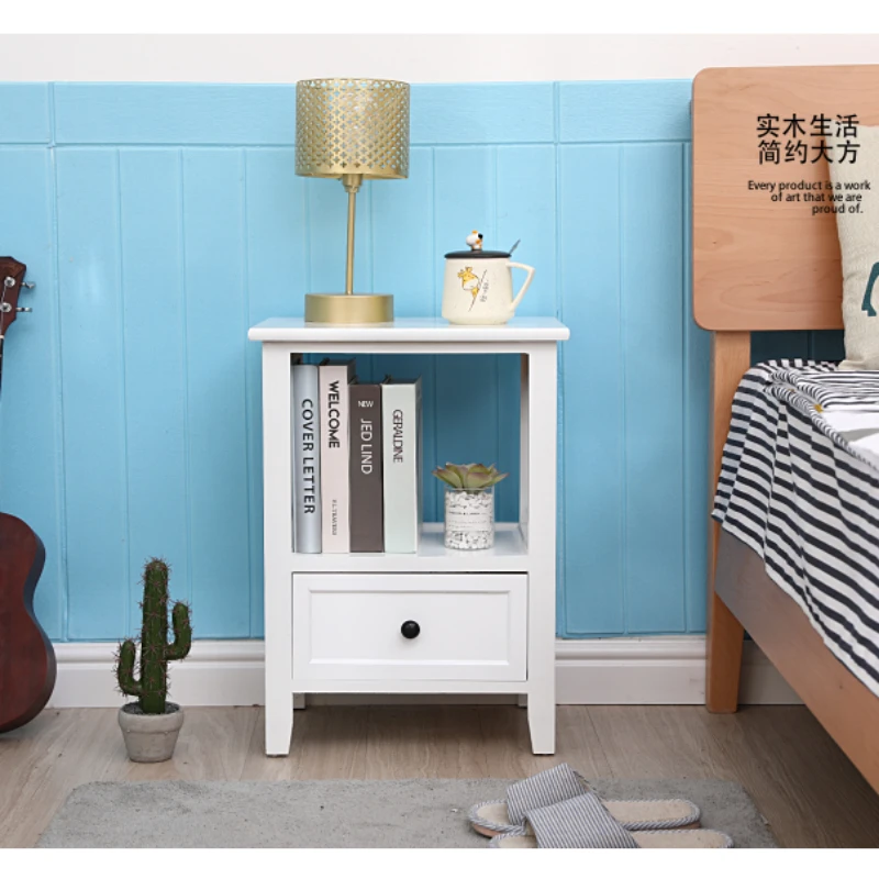 Nightstand Modern Bedside End Table Night Stand with Drawer and Storage Shelf for Living Room Bedroom