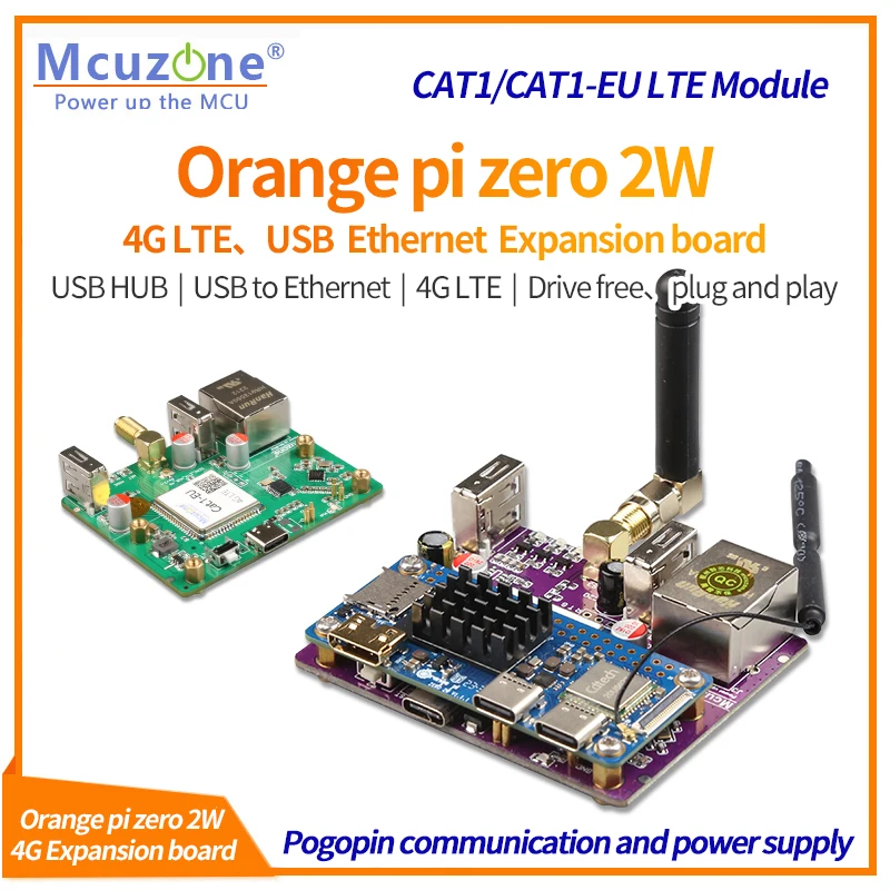 Placa de Expansão Orangepi-zero 2w 4g Lte 100mbps Ethernet Cat1 Driver- Francês Ubuntu x Usb2.0 hs