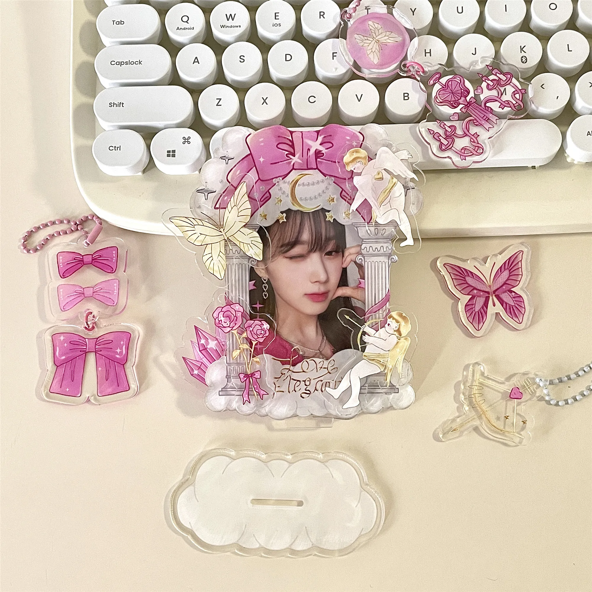Photo Card Holder MINKYS Kawaii 3 inch Kpop Photocard Holder Idol Photo Card Display Holder Small Card Protective Case Stationery