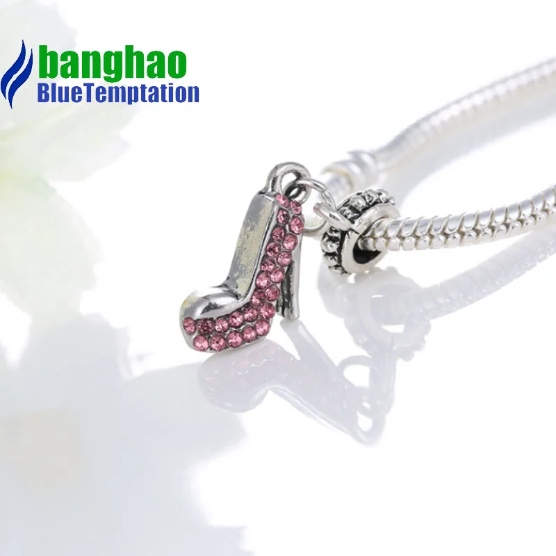 wholesale DIY Fashion Charm for making accessories for jewelry High-heeled shoes alloy pendants beads bracelets DGB170
