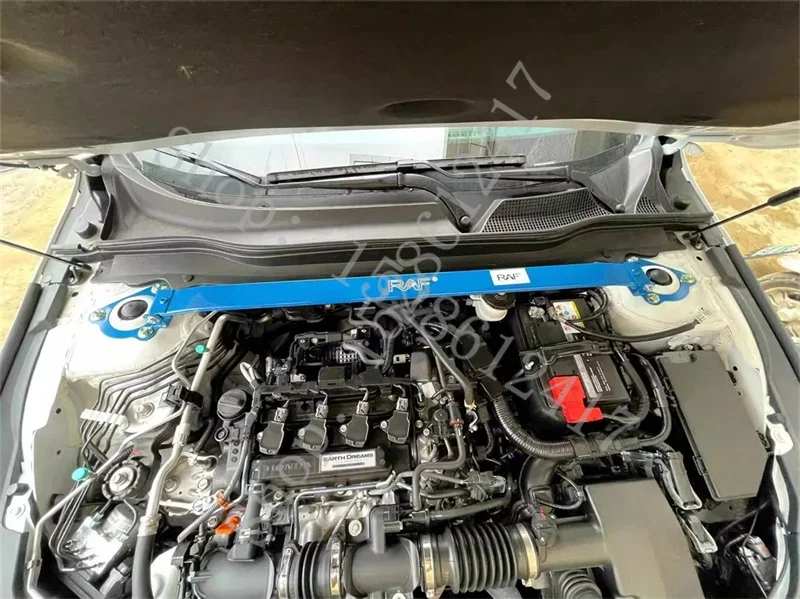 

For Honda 10/11 Accord 2018-2023 Engine hood anti roll stability and fixed top bar aluminum alloy balance bar front link