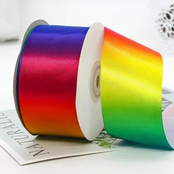 Rainbow High - Density Gradient Polyester Ribbon - 22 Meters of Colorful DIY Magic for Baking, Packaging, and Decorative Crafts (5cm rainbow)