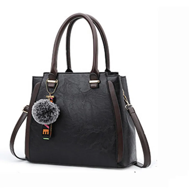 

YINGPEI Women Handbag Shoulder Bag Girls Fashion Famous Design Leather Big Casual Tote High Quality Hasp Casual Black New