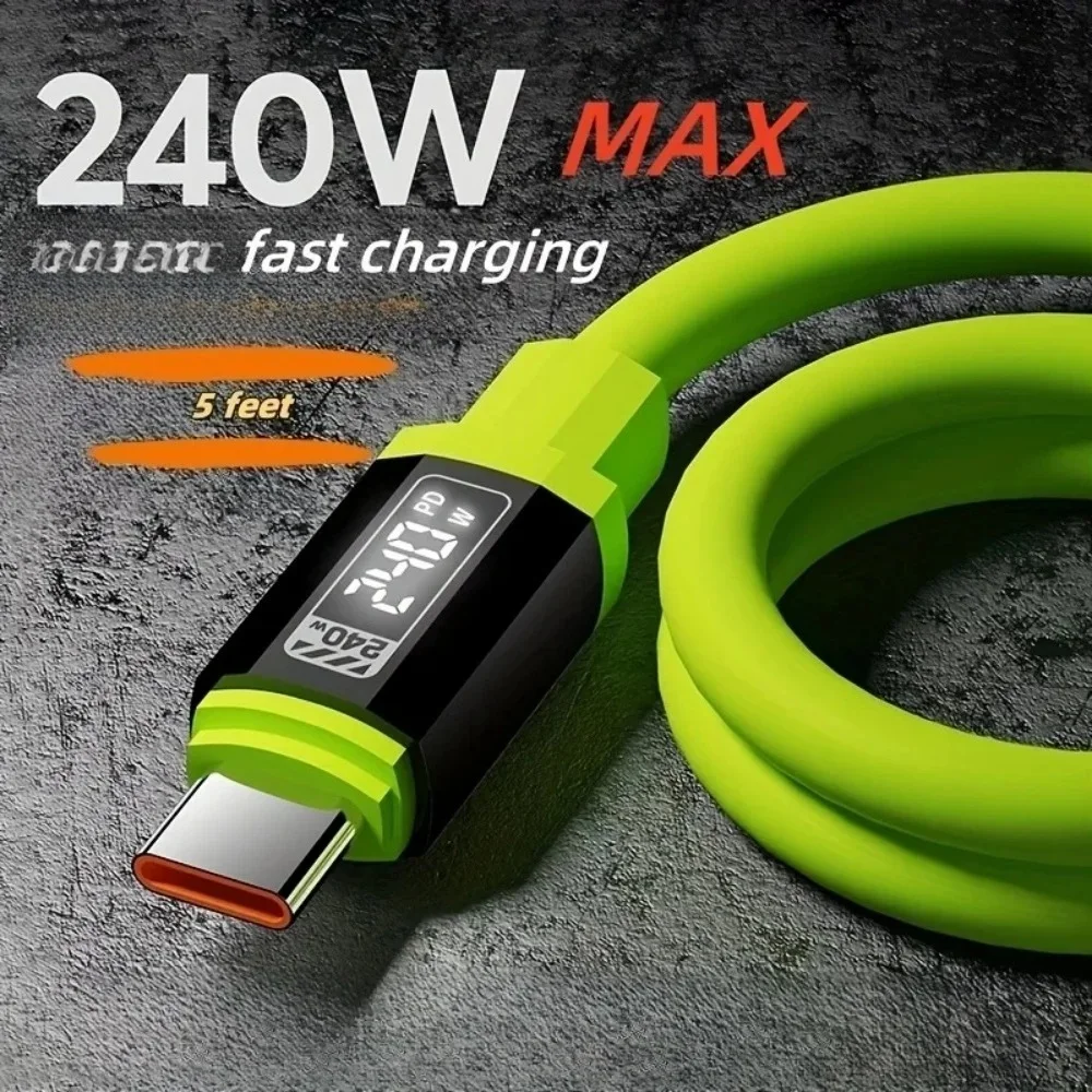 รูปสินค้า สายชาร์จ USB-C 240W ชาร์จเร็ว ถ่ายโอนข้อมูล เข้ากันได้กับทุกอุปกรณ์