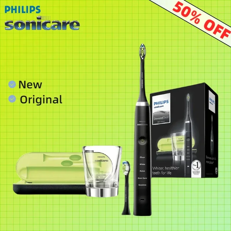 Spazzolino Elettrico Philips Sonicare Diamondclean Hx9352/04 5 Modalità Nuovo Set Originale