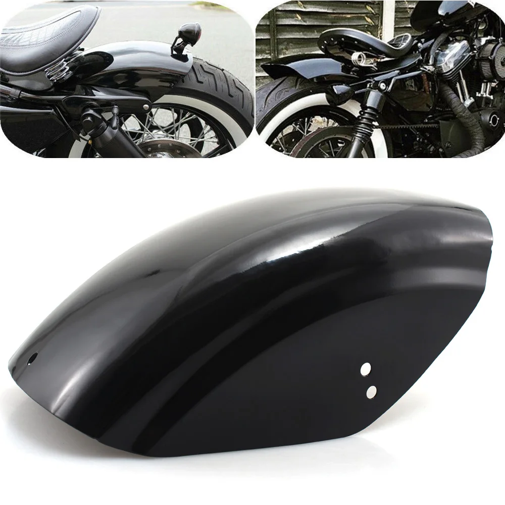 

Gloss Black Motorcycle Short Flat Rear Fender Mudguard Cover For Harley Sportster XL883 1200 48 72 Iron Bobber Custom Cafe Racer