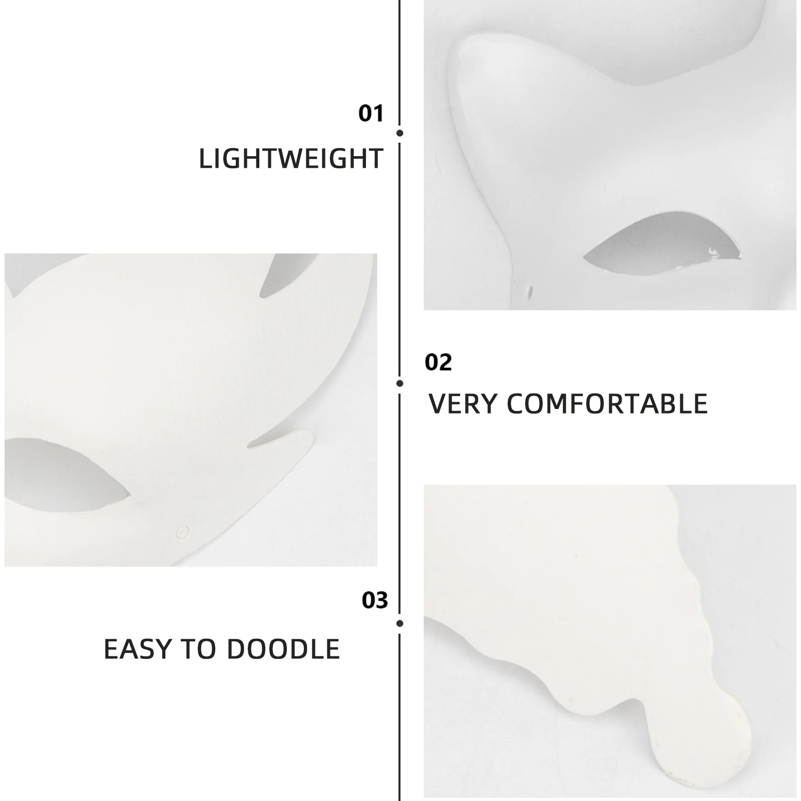 7 Pcs DIY White Pulp Mask Kids Plain Halloween Cartoon Party Paper Blank Bridegroom