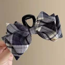 Elegant Plaid Double Layer Bow Hair Clip - Fashionable Hair Accessory (01)