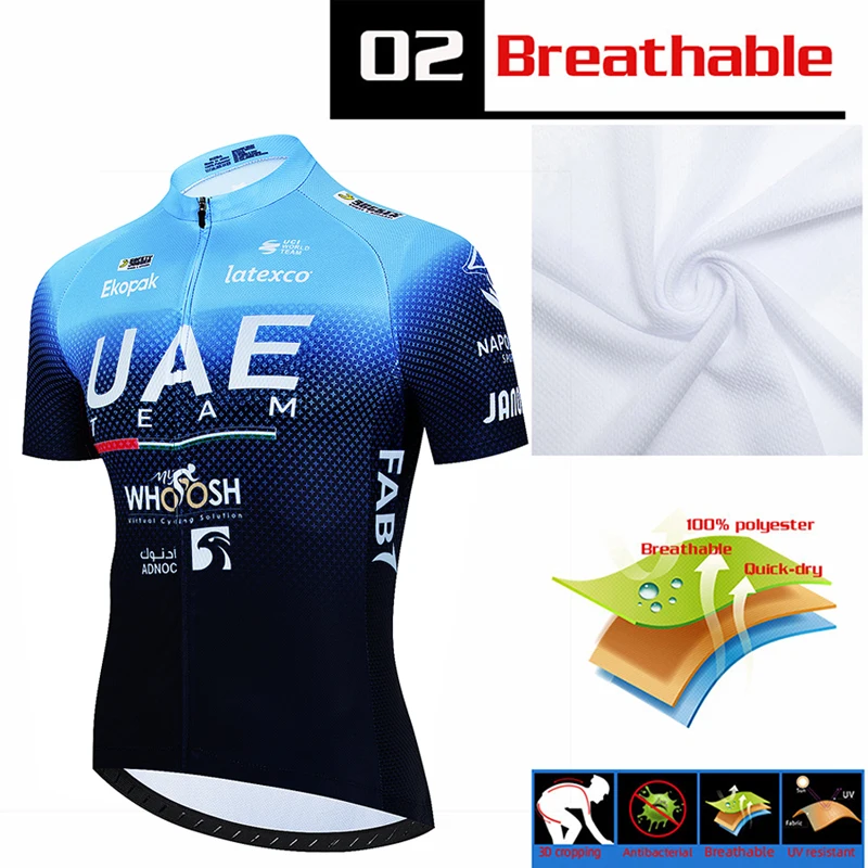 Cycling Clothes Man Summer 2025 UAE Bib Tricuta Jersey Pro Team Bike Clothing Men's Suit for Bicycle Road Uniform Laser Cut Mtb 3