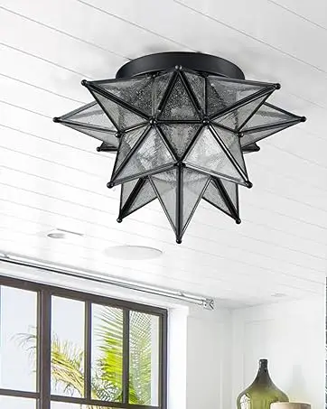 moravian star flush mount ceiling light