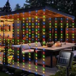 Outdoor Solar LED Waterproof Fairy String Lights - 300 LEDs Garland Decoration - 3MX3M 300LEDS (Multicolor)