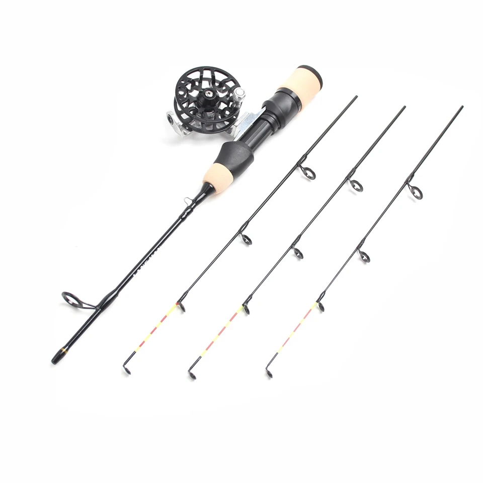 Carbon3Tips55cmWinterIceFishingRodsandReelSetUltralight