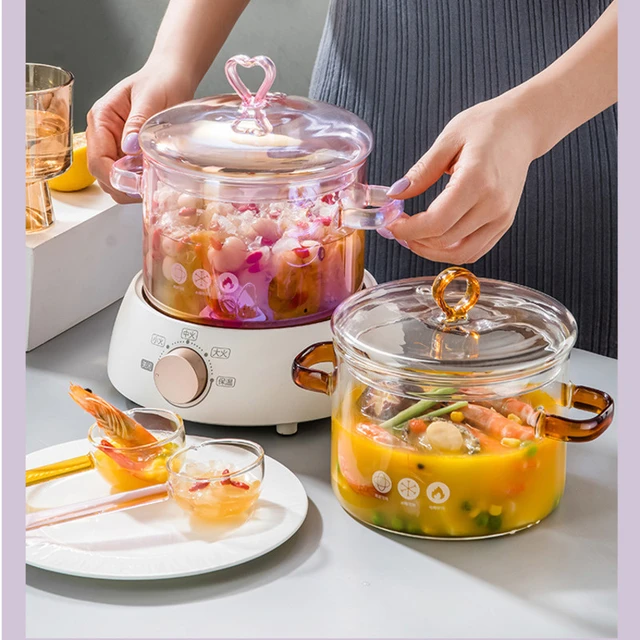 Borosilicate Glass Cooking Pot  Borosilicate Glass Pot Dessert - High Glass  Double - Aliexpress