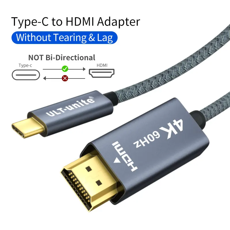 Adaptador USB C/tipo C a HDMI, adaptador Thumderbolt 3 a HDMI 4K, adaptador  multipuerto USB-C digital AV para Mac/MacBook/iPad Pro/S20/S10+/proyector