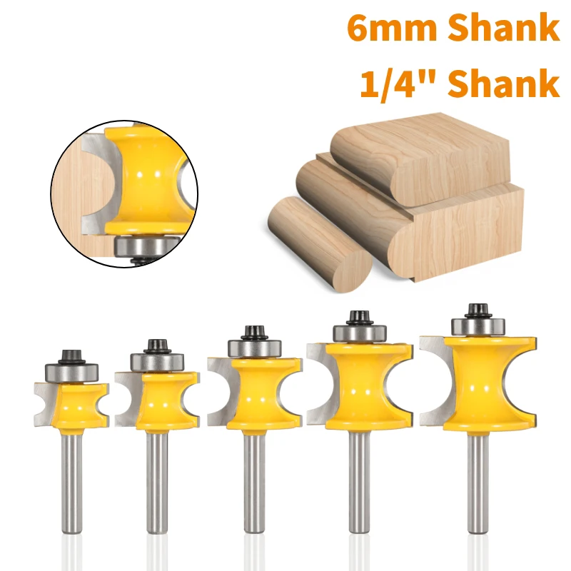 

1/4 Shank Bull Nose Radius Router Bit Woodworking Milling Cutter For Wood Tools