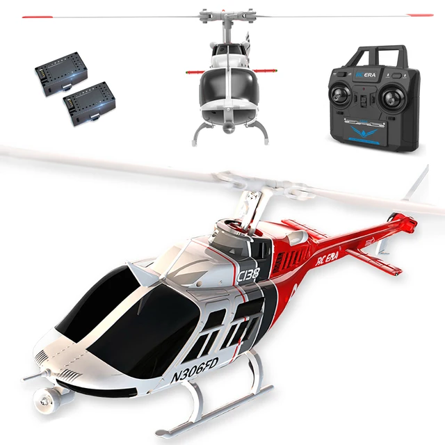 Rc Bell206 Helicopter Razordon C138 206 Remote Control Helicopter With Optical Flow Positioning, 1/33 Scale 2.4G 6CH RC Aircraft Plane Drone With 6-axis Gyro Bell 206 Helicopter