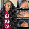 13x6 Body Wave Lace Front Wigs Human Hair Pre Plucked 180 Density HD Transparent Lace Frontal Wigs Human Hair for Black Women 2