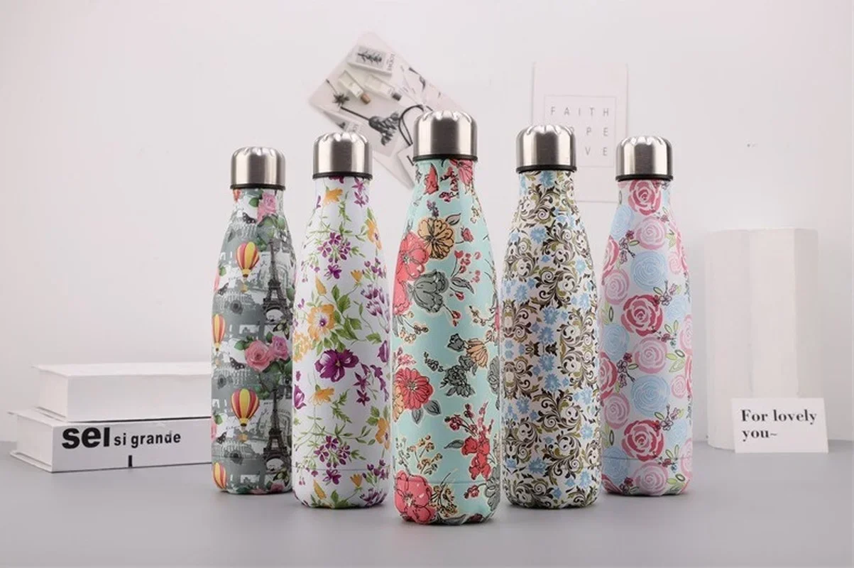 500ml Sports Water Bottle Electroplating Coke Cup 304 Stainless Steel Vacuum Insulated Drink  Items Drinkware Personality