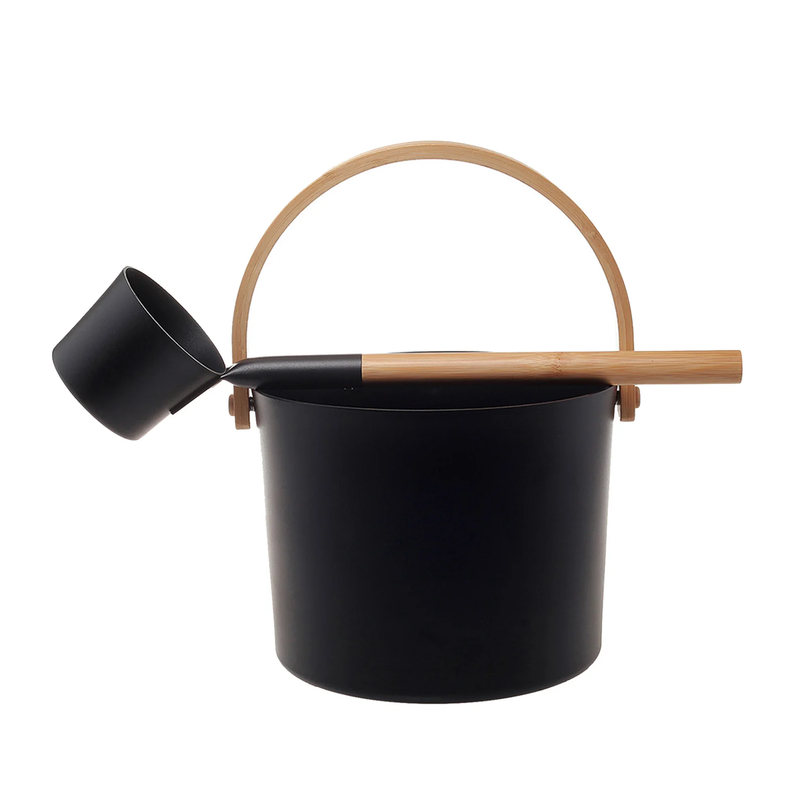Description Picture 5 of item5L Aluminum Sauna Bucket and Ladle with Wooden Handle SPA Bathroom Accessories
