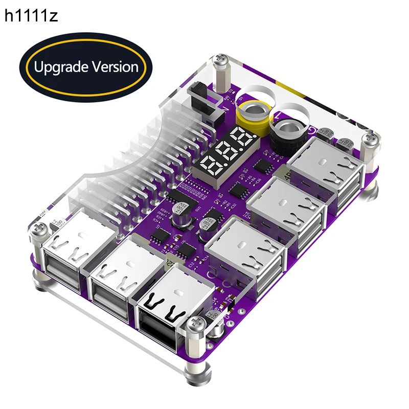 

Адаптер блока питания ATX, 24 контакта, акриловая фотопанель, 12 портов USB 2,0, 3 знака, дисплей, выход 12 В, поддержка QC2.0 QC3.0
