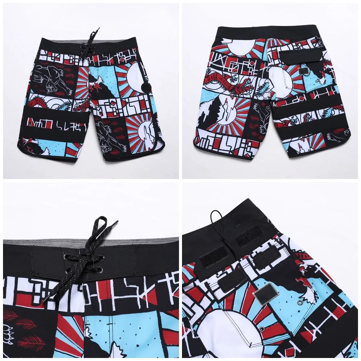 Men Trunks Quick-drying  Board Shorts USA Size Shorts Waterproof Surf Shorts Length 46cm/18inch  POLYESTER 2