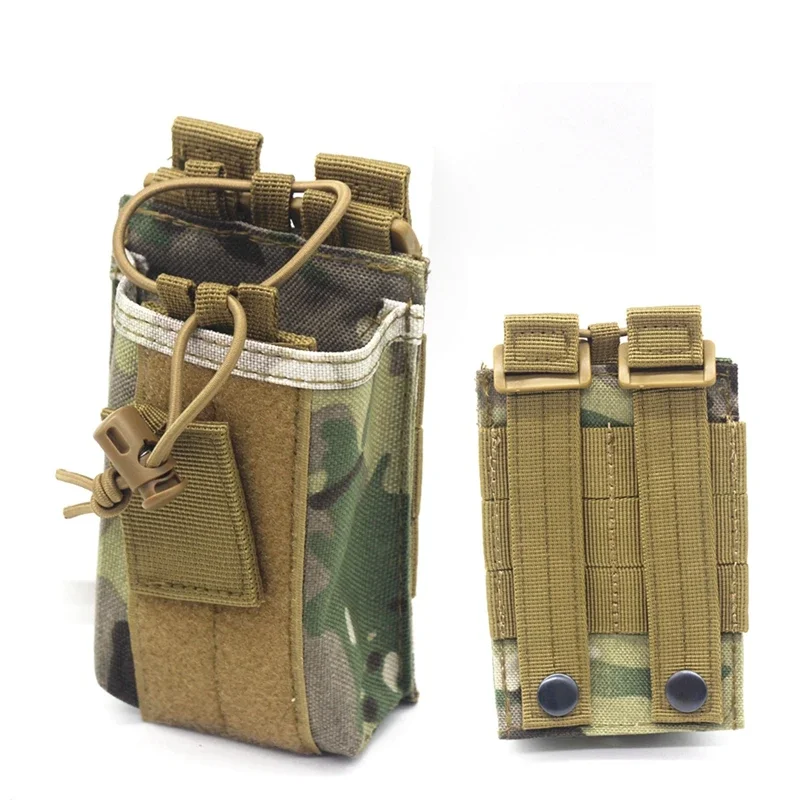 Molle Radio Pouch Radio Holster Tactical Duty Belt Radio Bag for Two Ways Walkie Talkie Adjustable Storage Hunting