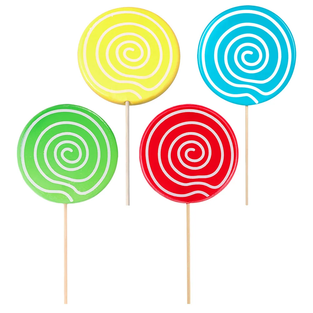 

4 Pcs Simulation Lollipop Decorative Ornament Decorate Model Fake Decoration Candy Party Prop Xmas Photo Child