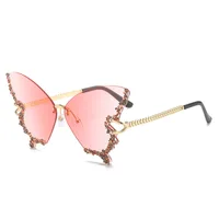 Luxury Party Sunglasses Women Butterfly Diamond Rhinestones Personality Flash Shades Tint Color Travel Blogger Glasses - Image 5