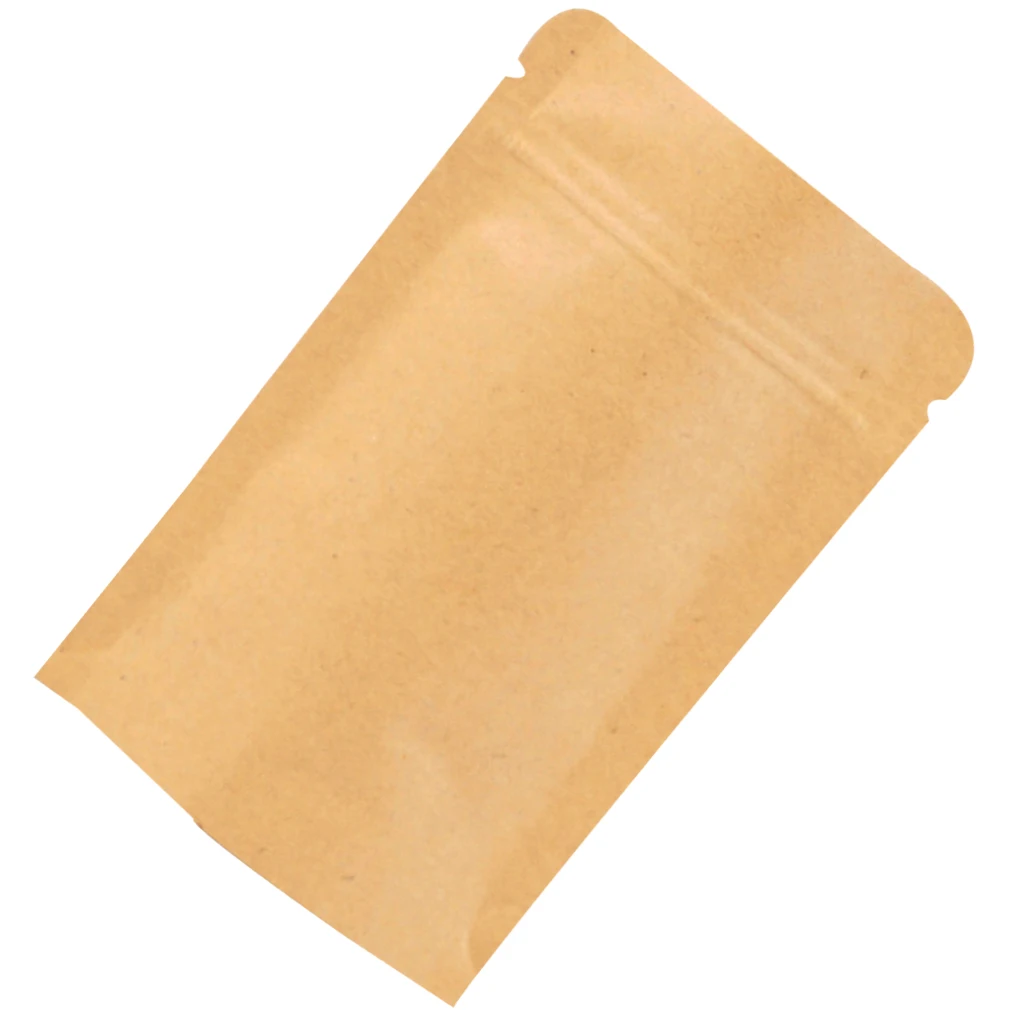 Food Grade Resealable Zip Lock Kraft Paper Foil Bag Stand Up Pouch Heat Seal 