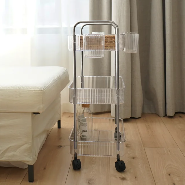 정리된 공간을 위한 모파인 투명 이동식 수납 트롤리