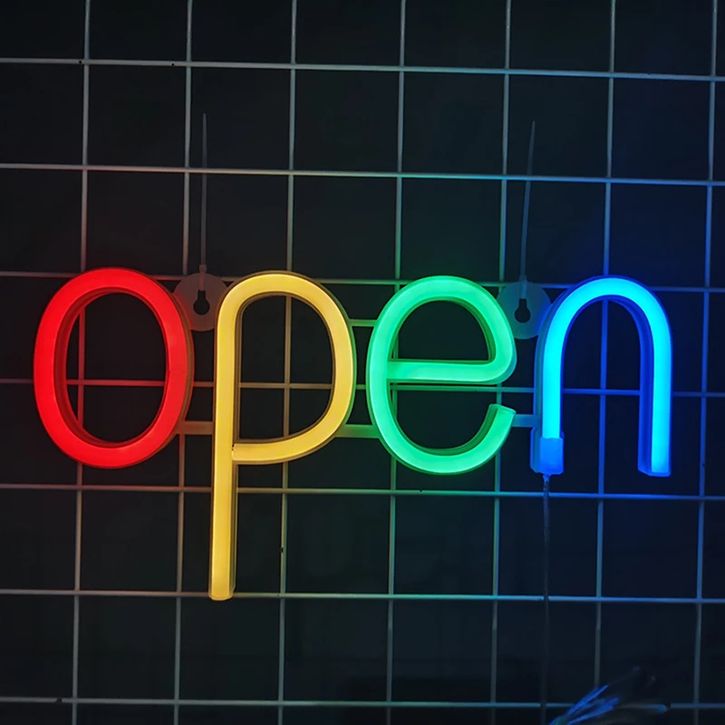 Open LED Neon Light Sign Wholesale BAR Game Logo Night Lamp Room Wall Decoration Shop Party Birthday Wedding KTV Store