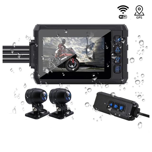 WiFi Motorcycle Dashcam Motorcycle DVR Dual HD 1080P Front Rear View  Waterproof GPS Logger Box Camera Video Recorder - AliExpress