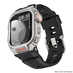 Durable Sport Silicone Watch Band with Metal Bumper Covers - Iwatch ultra 1 49mm (TiBTi)