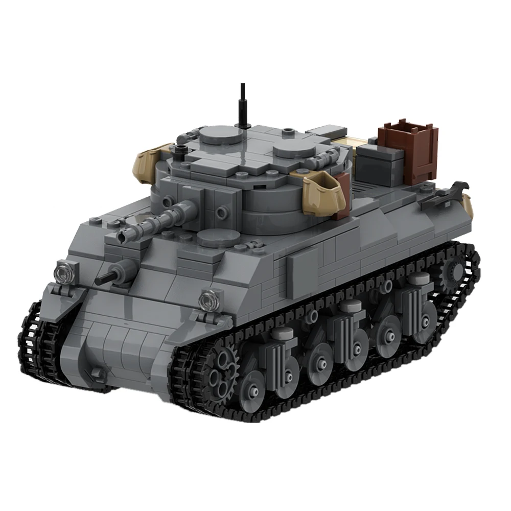 

Gobricks MOC Military Sherman M4 Tank Building Blocks WW2 Army Military Tank Weapon Bricks Assemble Toys Kids Birthday Gifts Toy