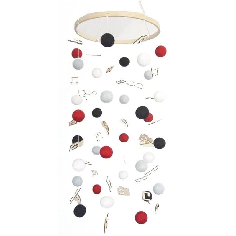 

Baby Crib Wind Chime Rainbow Fur Balls Rattle Newborn Bed Hanging Pendant Bassinet Mobile Infants Kids Room Nursery Decoration