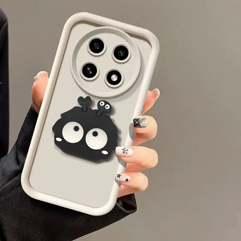 Shockproof Cute 3D Eyes Coalball Silicone Phone Case