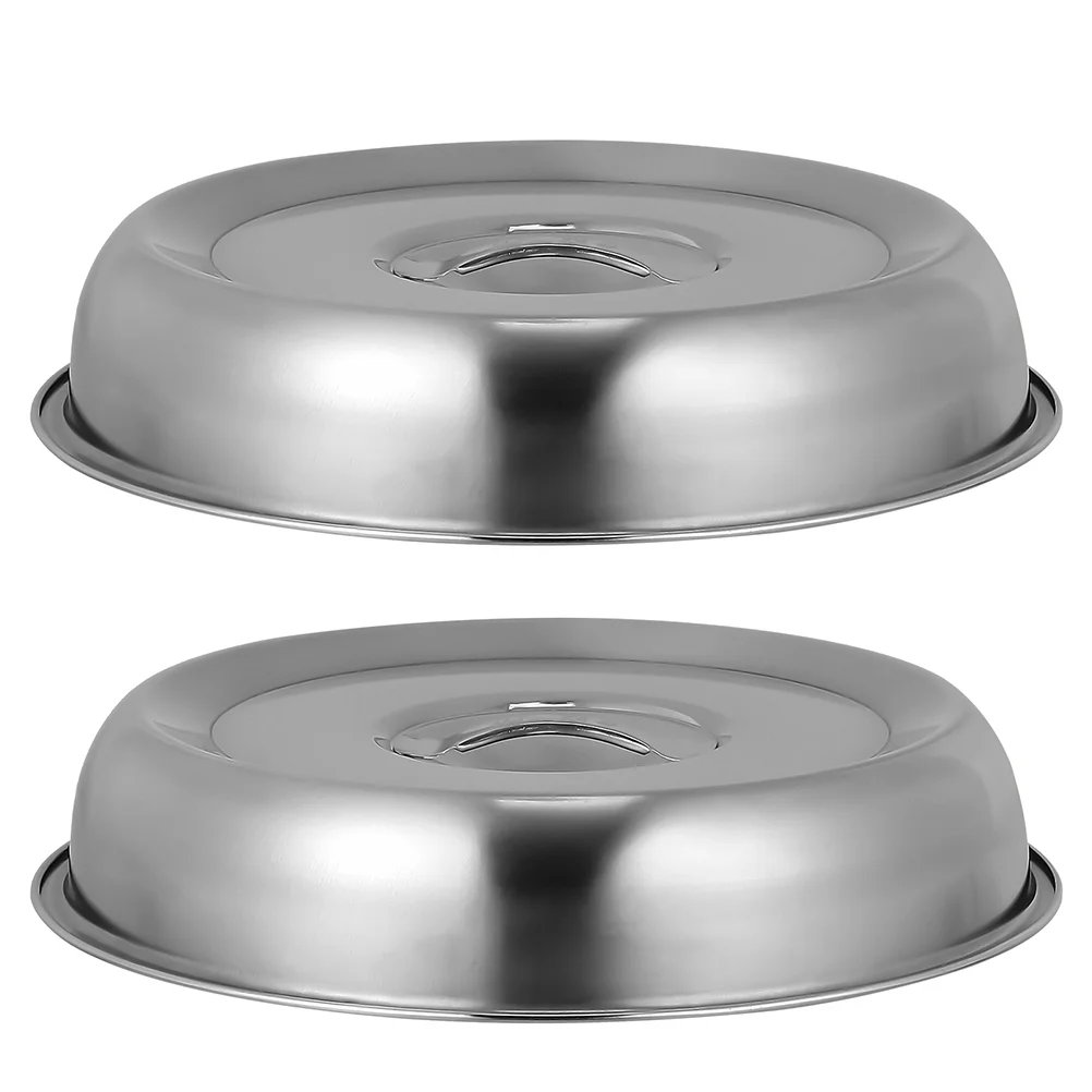 

22/24/26/28cm Stainless Steel Steak Covers Oilproof Teppanyaki Dish Lid Food Cover Kitchen Cooking Tools