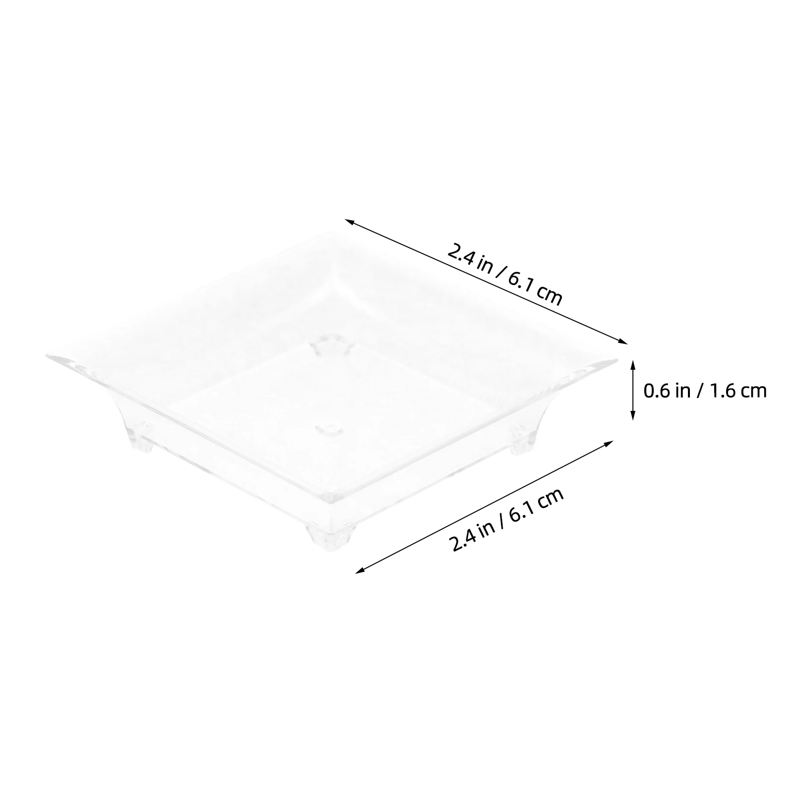 Transparent Square Dish Appetizer Holder Dessert Holders Bowl Cake Dishes Container Party Plastic Bowls
